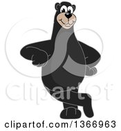 Clipart Of A Black Bear School Mascot Character Leaning Royalty Free Vector Illustration
