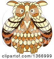 Clipart Of A Brown Owl Royalty Free Vector Illustration