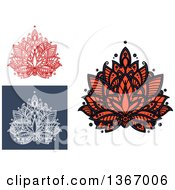 Poster, Art Print Of Henna Lotus Flowers