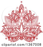 Poster, Art Print Of Red Henna Lotus Flower