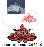 Poster, Art Print Of Henna Lotus Flowers