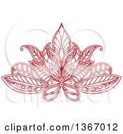 Poster, Art Print Of Red Henna Lotus Flower