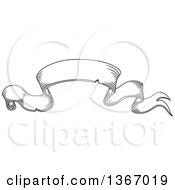 Clipart Of A Vintage Black And White Engraved Styled Blank Ribbon Banner Royalty Free Vector Illustration by Vector Tradition SM