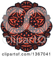 Poster, Art Print Of Navy Blue And Salmon Pink Kaleidoscope Flower