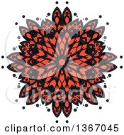 Clipart Of A Navy Blue And Salmon Pink Kaleidoscope Flower Royalty Free Vector Illustration