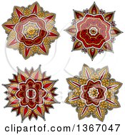 Clipart Of Kaleidoscope Flowers Royalty Free Vector Illustration