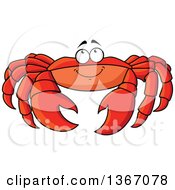 Poster, Art Print Of Cartoon Happy Red Crab Looking Up