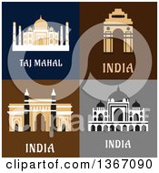 Clipart Of Indian Architectural Landmark Designs Royalty Free Vector Illustration by Vector Tradition SM