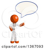 Clipart Of An Orange Man Doctor Or Veterinarian Presenting And Talking Royalty Free Illustration