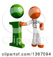 Clipart Of An Orange Man Doctor Or Veterinarian With A Green I Information Icon Royalty Free Illustration