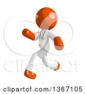 Clipart Of An Orange Man Doctor Or Veterinarian Running To The Left Royalty Free Illustration