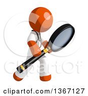 Poster, Art Print Of Orange Man Doctor Or Veterinarian Searching With A Magnifying Glass