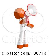 Poster, Art Print Of Orange Man Doctor Or Veterinarian Announcing With A Megaphone