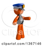 Orange Man Police Officer Presenting To The Right