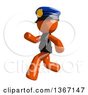 Poster, Art Print Of Orange Man Police Officer Running To The Left