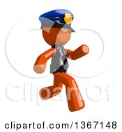 Poster, Art Print Of Orange Man Police Officer Running To The Right