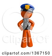 Poster, Art Print Of Orange Man Police Officer With Hands On His Hips