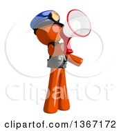 Clipart Of An Orange Man Police Officer Announcing With A Megaphone Royalty Free Illustration by Leo Blanchette