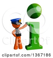 Clipart Of An Orange Man Police Officer With A Green I Information Icon Royalty Free Illustration by Leo Blanchette
