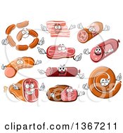 Clipart Of Meat Characters Royalty Free Vector Illustration by Vector Tradition SM