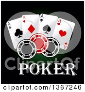Clipart Of A Design With Playing Cards And Poker Chips Royalty Free Vector Illustration