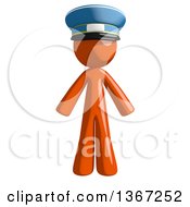 Clipart Of An Orange Mail Man Wearing A Hat Royalty Free Illustration by Leo Blanchette