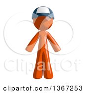 Clipart Of An Orange Mail Man Wearing A Baseball Cap Royalty Free Illustration by Leo Blanchette