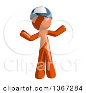 Clipart Of An Orange Mail Man Wearing A Baseball Cap And Shrugging Royalty Free Illustration