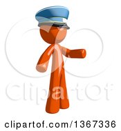 Poster, Art Print Of Orange Mail Man Wearing A Hat And Presenting To The Right