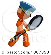 Clipart Of An Orange Mail Man Wearing A Hat Searching With A Magnifying Glass Royalty Free Illustration by Leo Blanchette