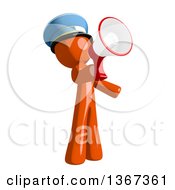 Clipart Of An Orange Mail Man Wearing A Hat Announcing With A Megaphone Royalty Free Illustration by Leo Blanchette