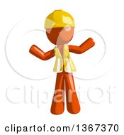 Poster, Art Print Of Orange Man Construction Worker Shrugging
