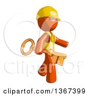 Orange Man Construction Worker Holding A Skeleton Key