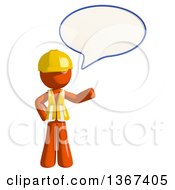 Poster, Art Print Of Orange Man Construction Worker Talking