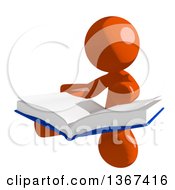 Clipart Of An Orange Man Sitting And Reading A Book Royalty Free Illustration