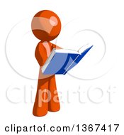Clipart Of An Orange Man Reading A Book Royalty Free Illustration