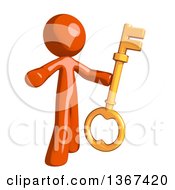 Poster, Art Print Of Orange Man Holding A Skeleton Key