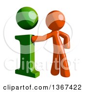 Clipart Of An Orange Man With A Green I Information Icon Royalty Free Illustration