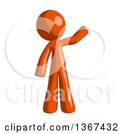Clipart Of An Orange Man Waving Royalty Free Illustration