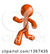 Clipart Of An Orange Man Running To The Left Royalty Free Illustration