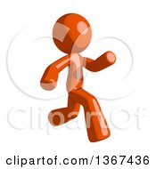 Clipart Of An Orange Man Running To The Right Royalty Free Illustration