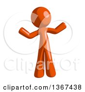 Clipart Of An Orange Man Shrugging Royalty Free Illustration