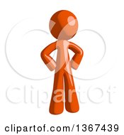 Clipart Of An Orange Man Standing With Hands On His Hips Royalty Free Illustration