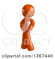Clipart Of An Orange Man Standing With Hands On His Hips Facing Left Royalty Free Illustration