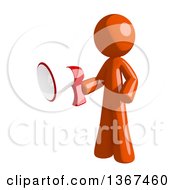 Clipart Of An Orange Man Holding A Megaphone Royalty Free Illustration