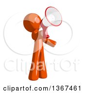 Clipart Of An Orange Man Announcing With A Megaphone Royalty Free Illustration