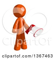 Poster, Art Print Of Orange Man Holding A Megaphone