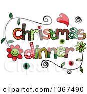 Poster, Art Print Of Colorful Sketched Christmas Dinner Word Art
