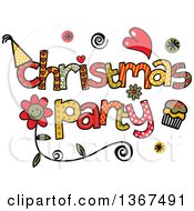 Poster, Art Print Of Colorful Sketched Christmas Party Word Art