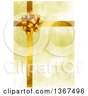 Poster, Art Print Of Golden Gift Bow And Ribbons Background